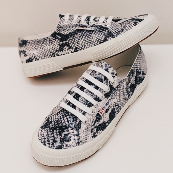 Superga Shoes - Black and White Snake Supergas